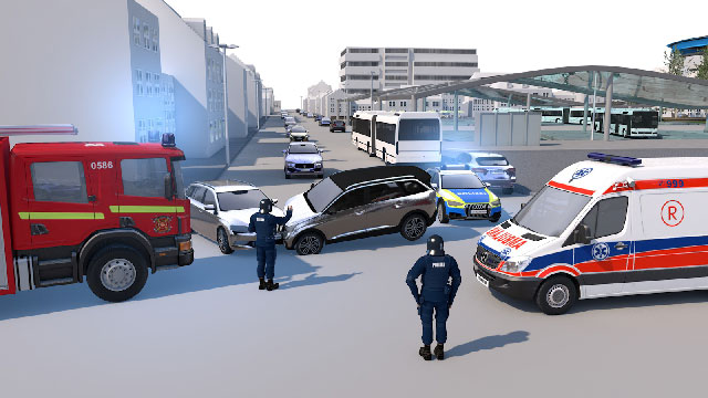 Policía de accidentes de tráfico de la ciudad